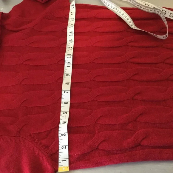 Suzy Shier Sweater Womens Small Red Knit Turtleneck Pullover Sz M - Picture 7 of 9